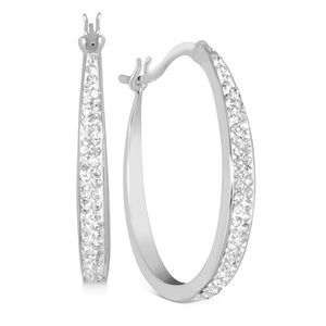 New In Box! Crystal Tapered Hoop Earrings